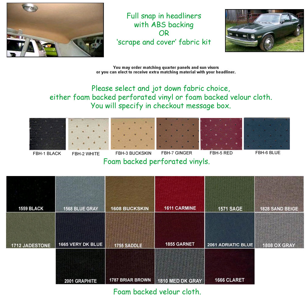 CHEVROLET NOVA Headliners (19731979)